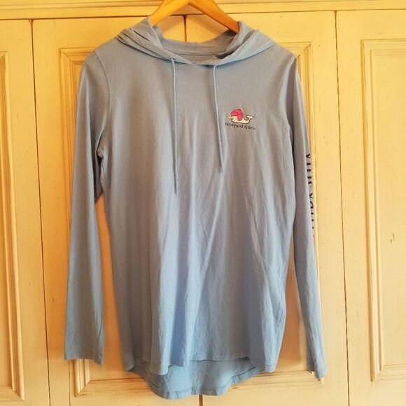 Vineyard Vines Blue Hoodie Long Sleeve T Shirt Small - Picture 1 of 8